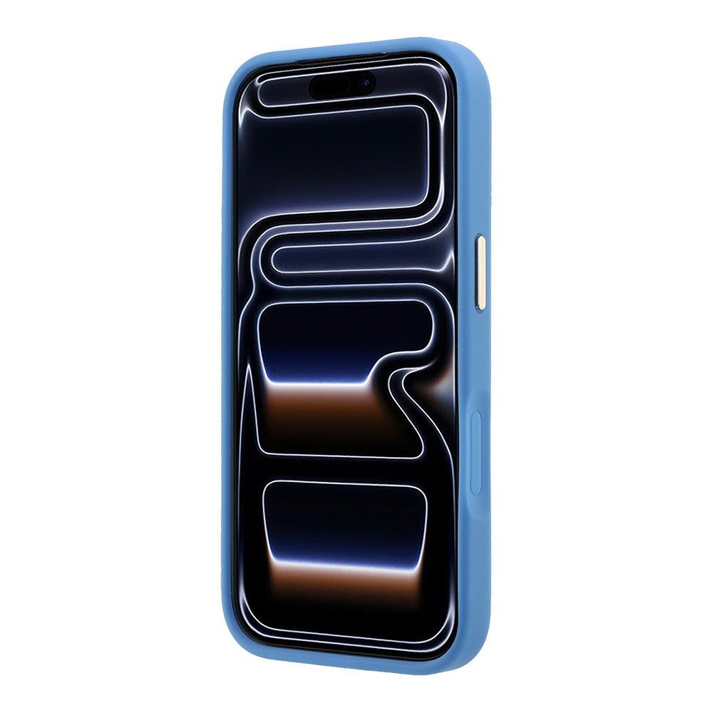 Apple iPhone 18 Pro Kılıf Guess Orjinal Lisanslı M-safe Şarj Özellikli 4G Desenli 360 Derece Dönebilen Standlı Metal Yazı Logolu Kapak Mavi