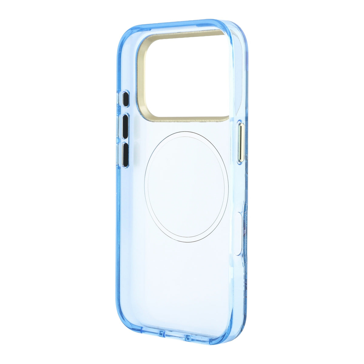 Apple iPhone 18 Pro Kılıf Guess Orjinal Lisanslı M-safe Şarj Özellikli Gül Desenli Simli Yazı Logolu Kapak Açık Mavi
