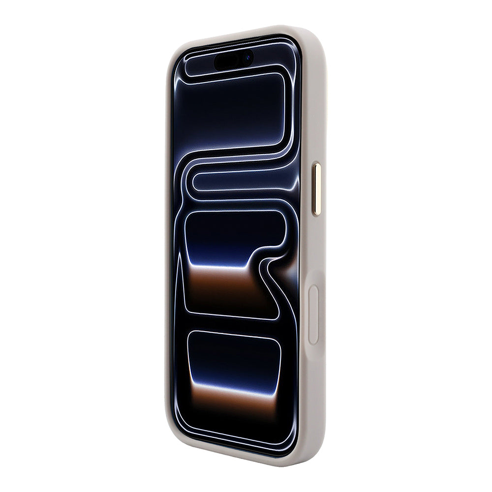 Apple iPhone 18 Pro Kılıf Guess Orjinal Lisanslı M-safe Şarj Özellikli Sıcak Baskılı Yazı Logolu C-Magnet PU Deri Peony Kapak Pembe