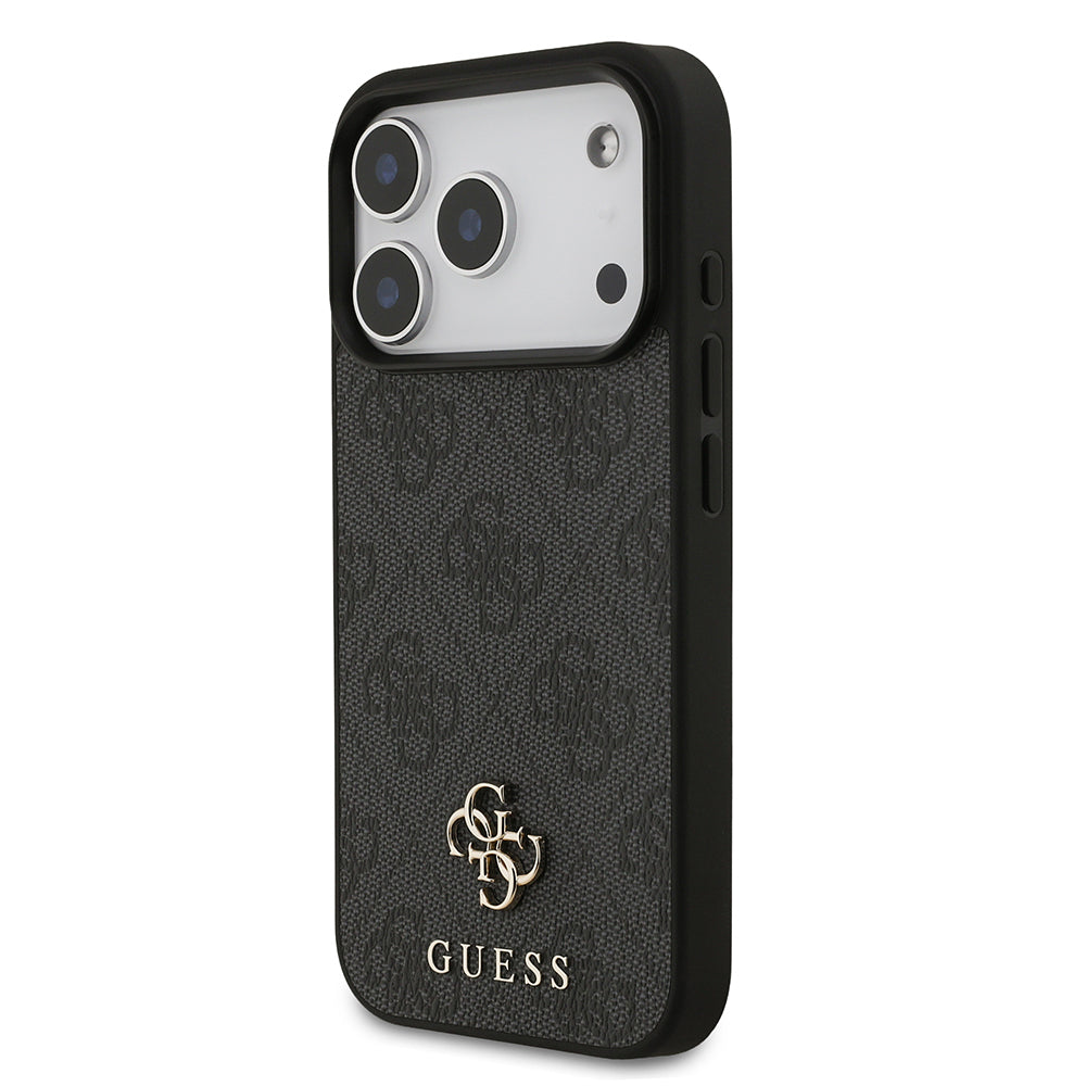 Apple iPhone 18 Pro Kılıf Guess Orjinal Lisanslı M-safe Şarj Özellikli Small 4G Classic Kapak Siyah