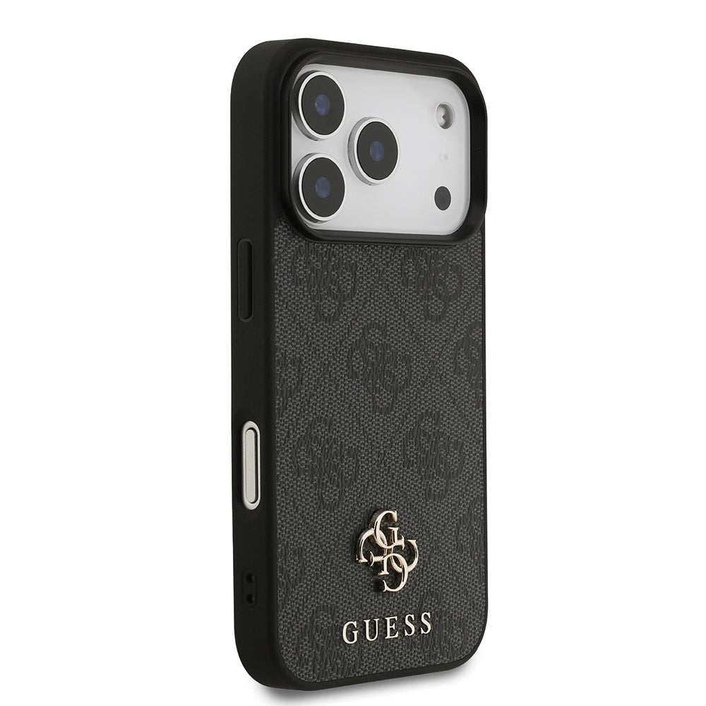 Apple iPhone 18 Pro Kılıf Guess Orjinal Lisanslı M-safe Şarj Özellikli Small 4G Classic Kapak Siyah