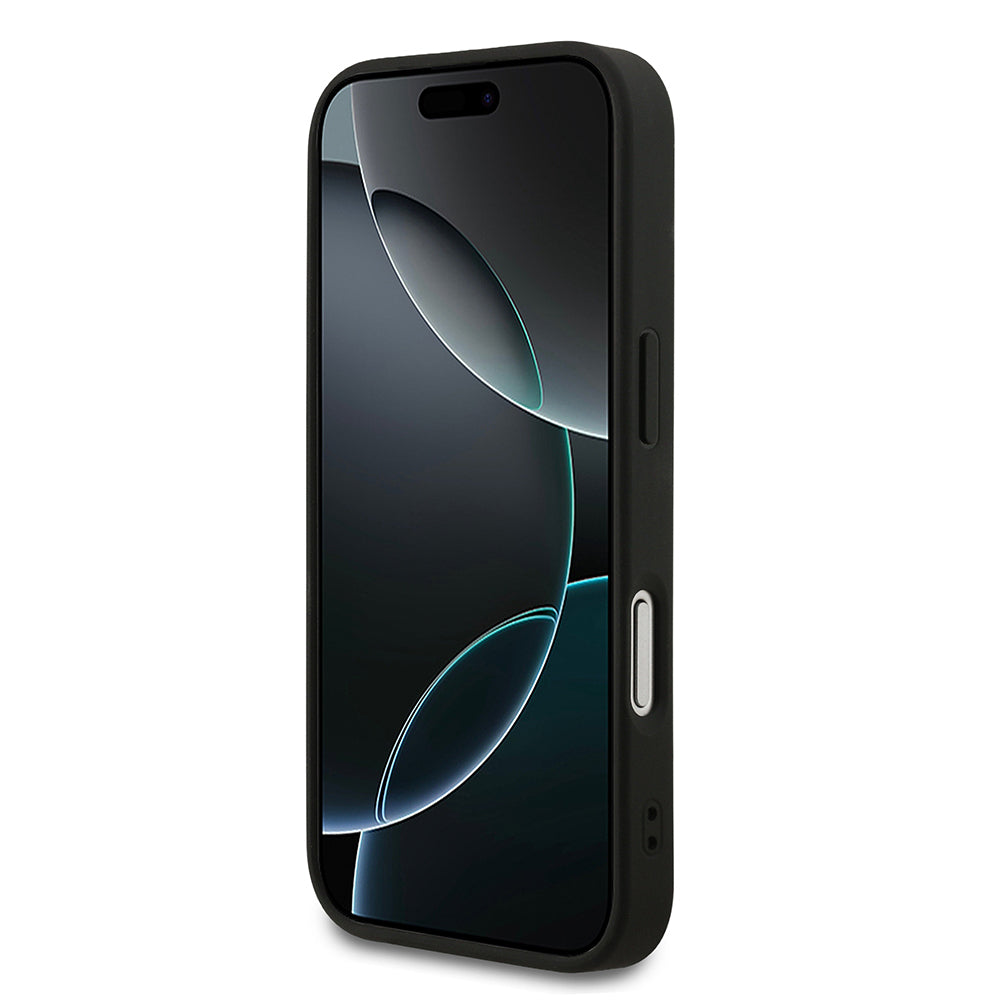 Apple iPhone 18 Pro Kılıf Guess Orjinal Lisanslı M-safe Şarj Özellikli Small 4G Classic Kapak Siyah