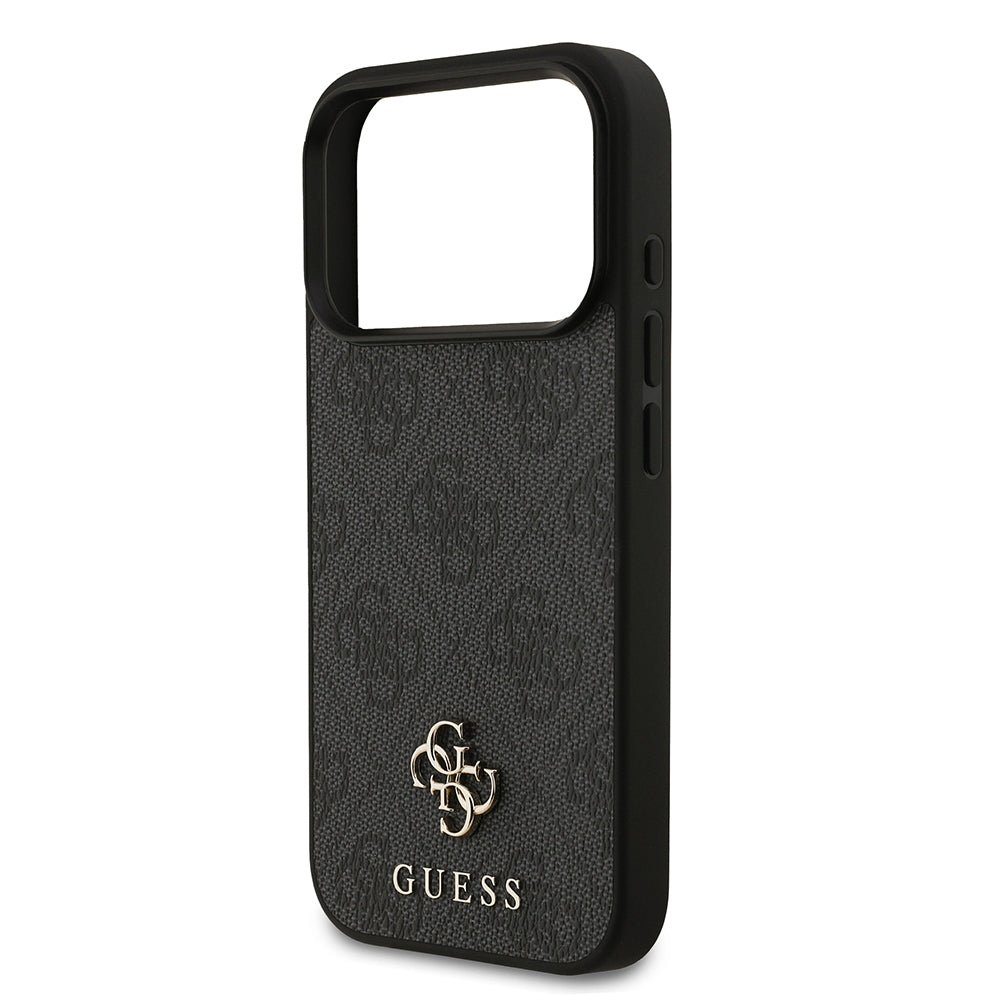 Apple iPhone 18 Pro Kılıf Guess Orjinal Lisanslı M-safe Şarj Özellikli Small 4G Classic Kapak Siyah