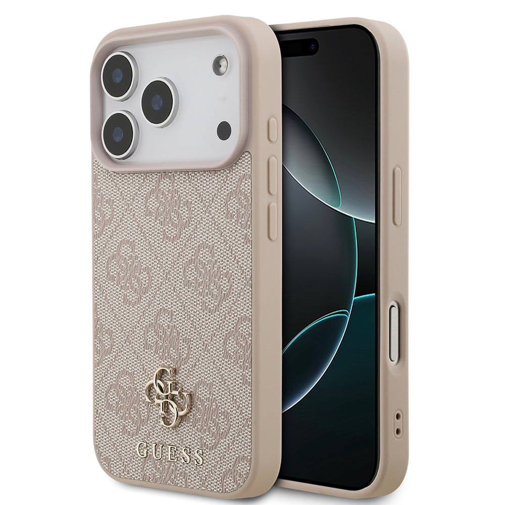 Apple iPhone 18 Pro Kılıf Guess Orjinal Lisanslı M-safe Şarj Özellikli Small 4G Classic Kapak Pembe