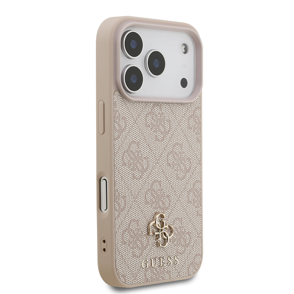 Apple iPhone 18 Pro Kılıf Guess Orjinal Lisanslı M-safe Şarj Özellikli Small 4G Classic Kapak Pembe