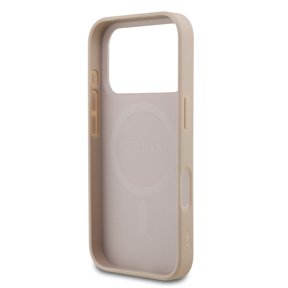 Apple iPhone 18 Pro Kılıf Guess Orjinal Lisanslı M-safe Şarj Özellikli Small 4G Classic Kapak Pembe