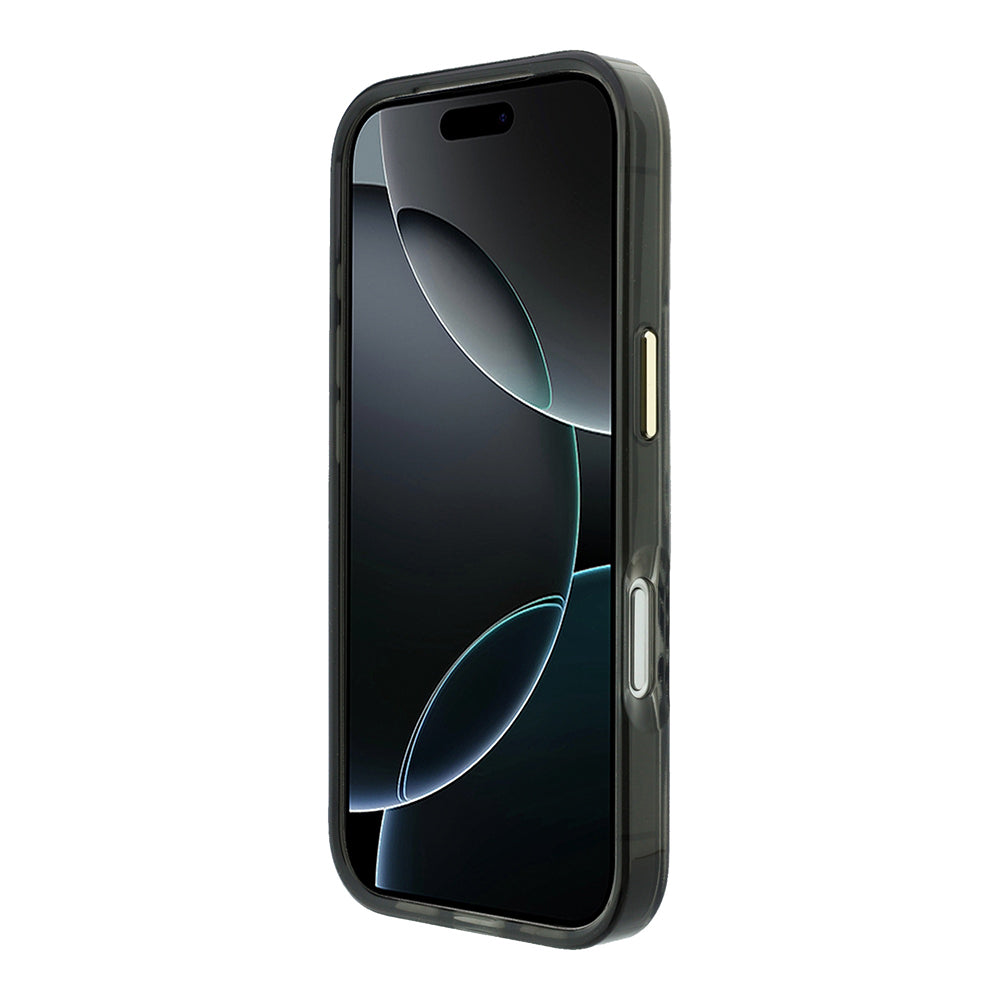 Apple iPhone 18 Pro Kılıf Guess Orjinal Lisanslı M-safe Şarj Özellikli Üçgen Logolu Zebra Desenli Silikon Kapak Gümüş