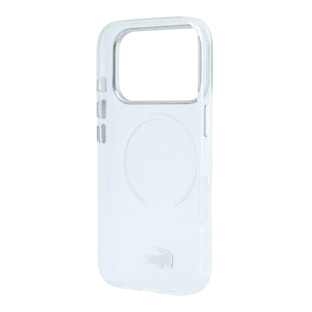 Apple iPhone 18 Pro Kılıf Lacoste Orjinal Lisanslı M-safe C-Magnet İkonik Timsah Logolu IML Frosted Kapak Şeffaf