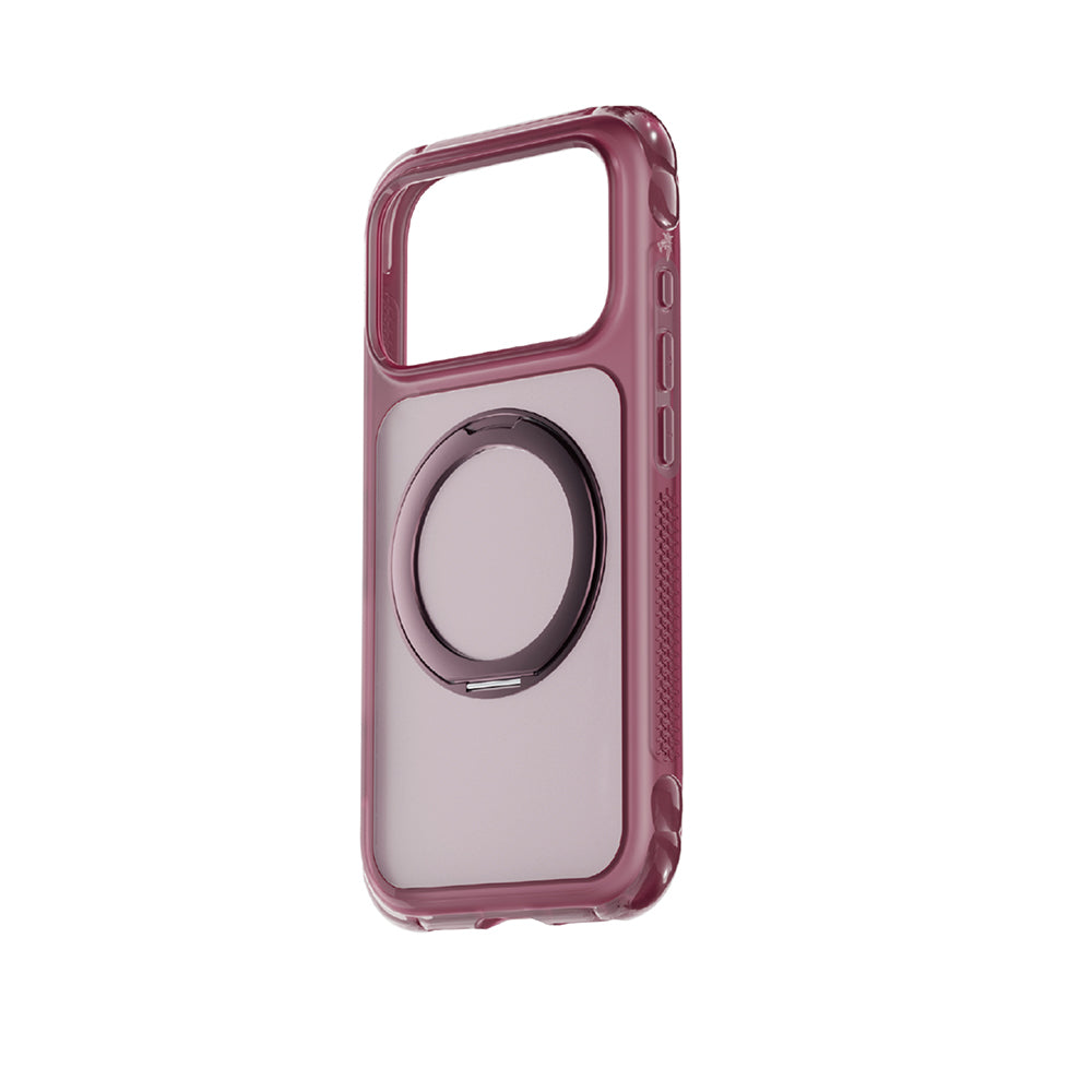 Apple iPhone 18 Pro Kılıf Lenyes Air Bumper Serisi M-safe Şarj Özellikli Airbag Tasarımlı Standlı Kapak Bordo