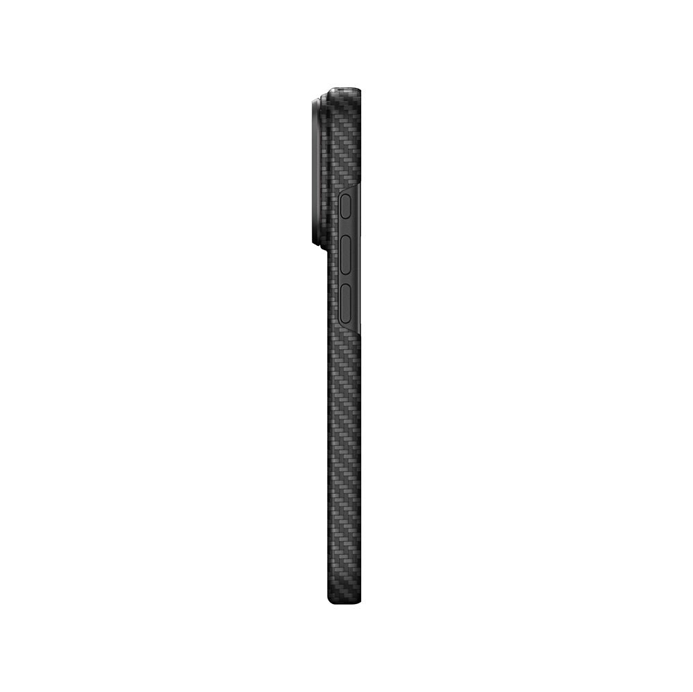 Apple iPhone 18 Pro Kılıf M-safe Şarj Özellikli 1500D Aramid Fiber Lens Korumalı Amazingthing Titan Max Serisi Karbon Kapak Siyah
