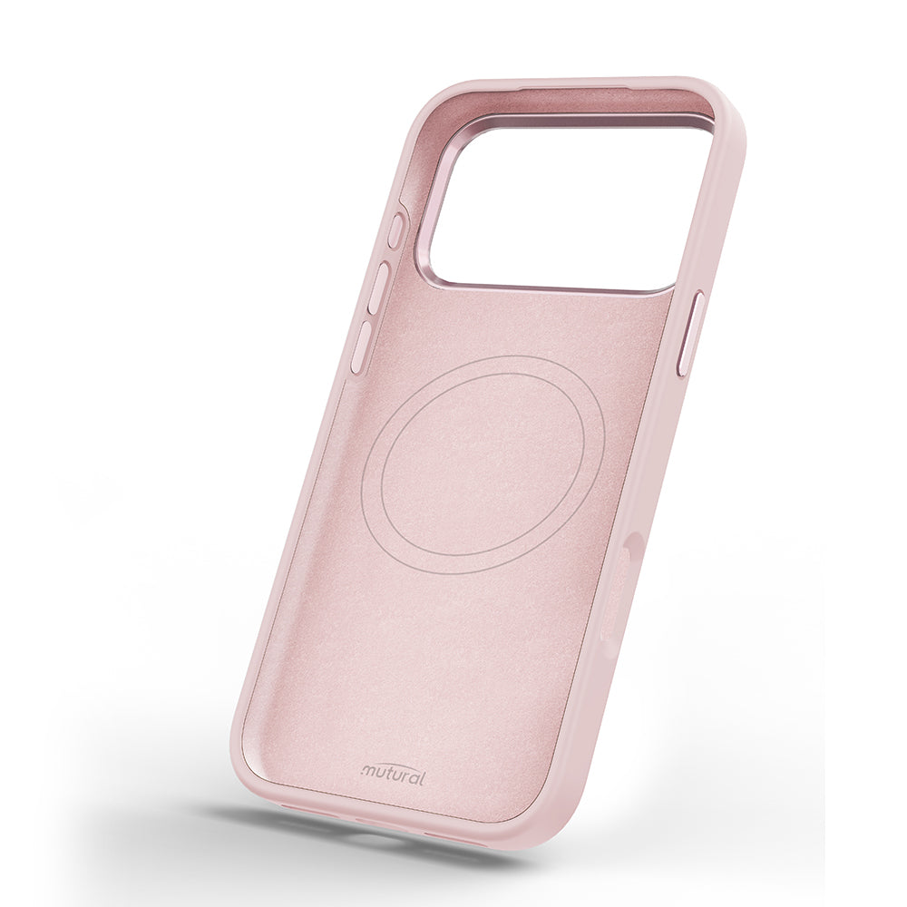 Apple iPhone 18 Pro Kılıf M-safe Şarj Özellikli 3D Baskılı Tasarım Mutural The Cat Serisi Kapak Pembe
