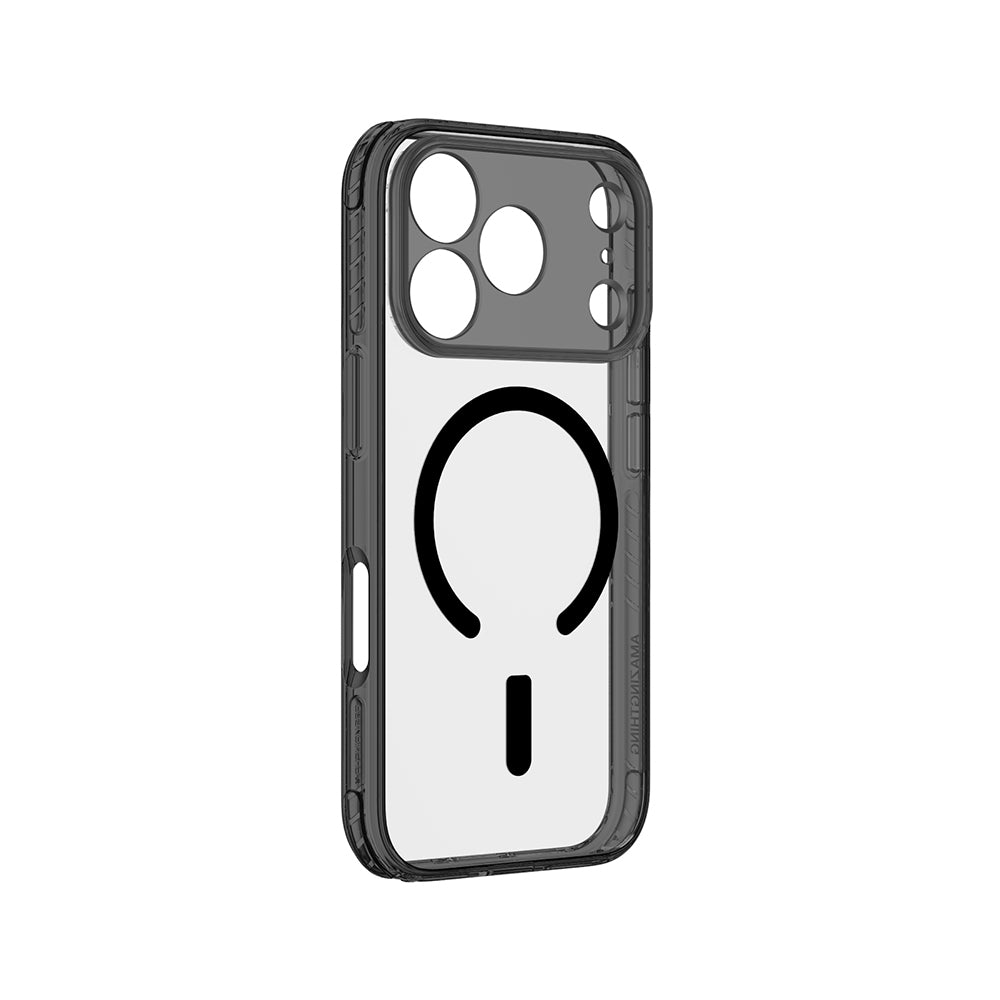 Apple iPhone 18 Pro Kılıf M-Safe Şarj Özellikli Airbag Tasarımlı AmazingThing Titan Pro Lens Serisi Kapak Siyah