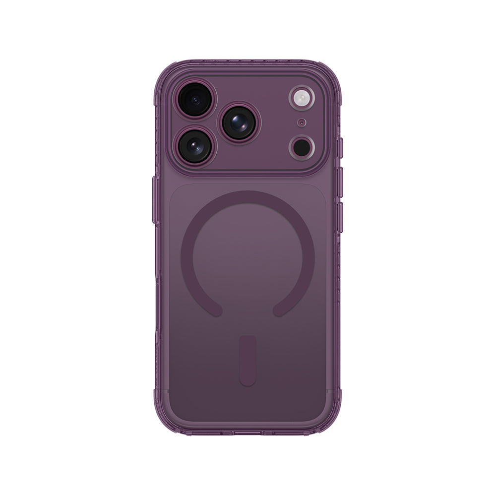 Apple iPhone 18 Pro Kılıf M-Safe Şarj Özellikli Airbag Tasarımlı AmazingThing Titan Pro Lens Serisi Kapak Mor