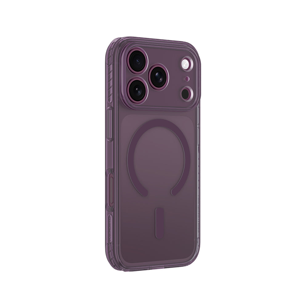 Apple iPhone 18 Pro Kılıf M-Safe Şarj Özellikli Airbag Tasarımlı AmazingThing Titan Pro Lens Serisi Kapak Mor
