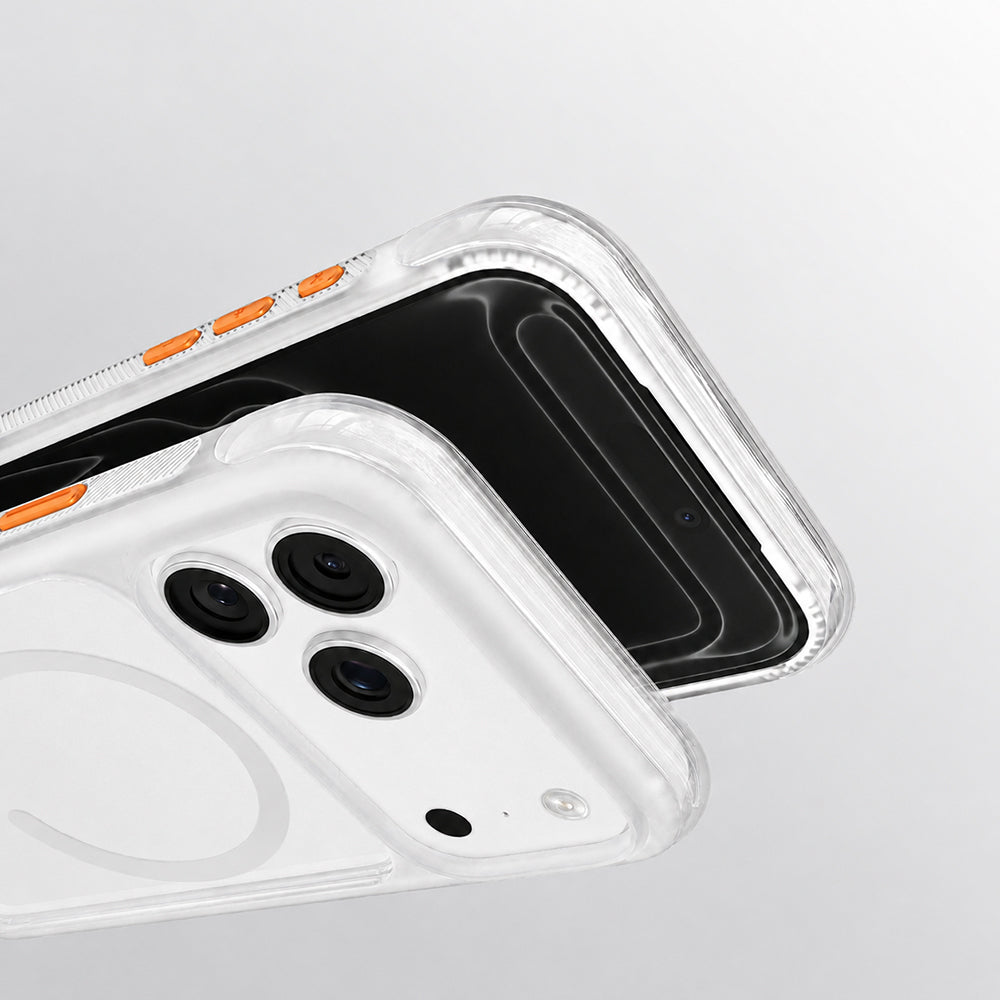 Apple iPhone 18 Pro Kılıf M-safe Şarj Özellikli Airbag Tasarımlı Mutural Air Shield Serisi Kapak Beyaz