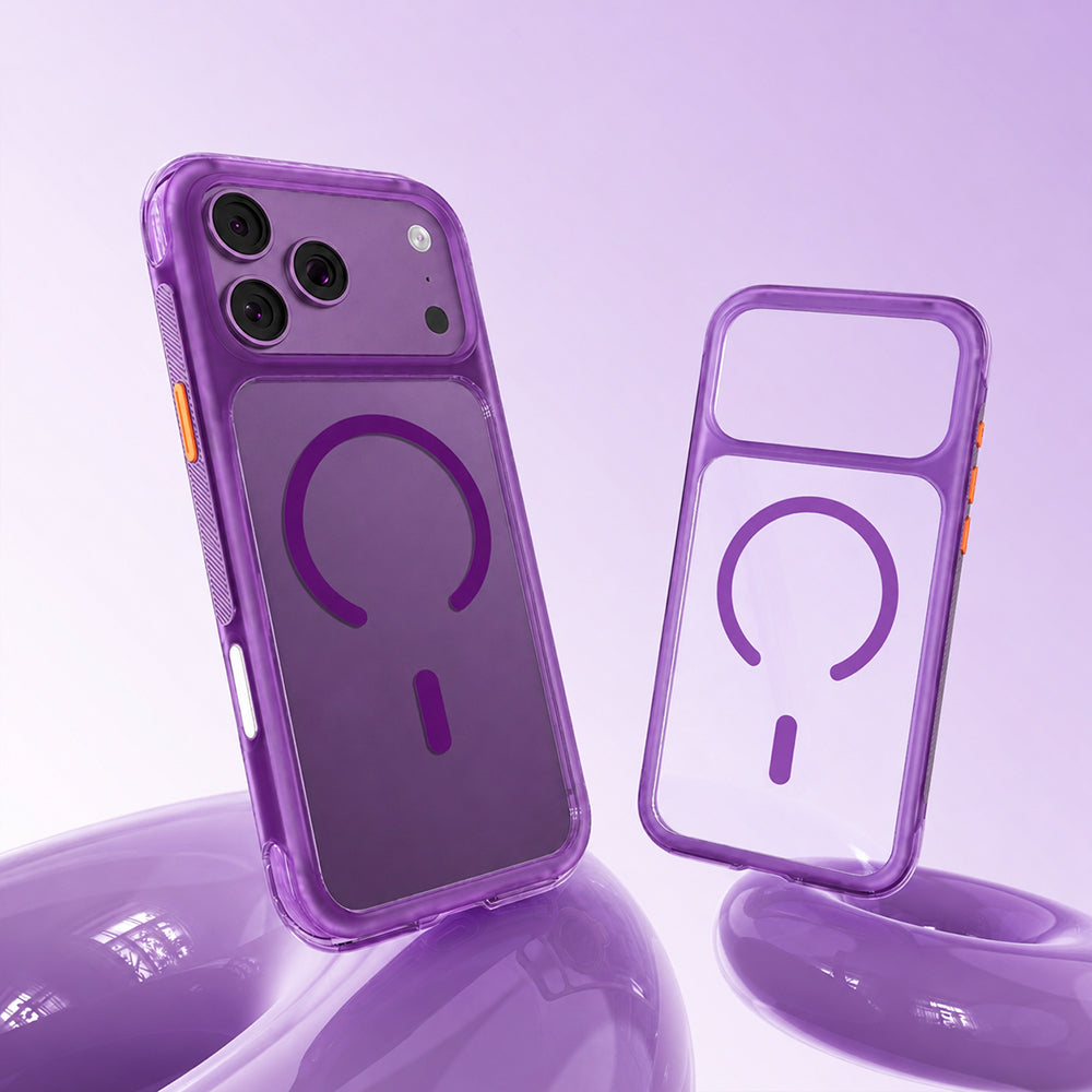 Apple iPhone 18 Pro Kılıf M-safe Şarj Özellikli Airbag Tasarımlı Mutural Air Shield Serisi Kapak Mor