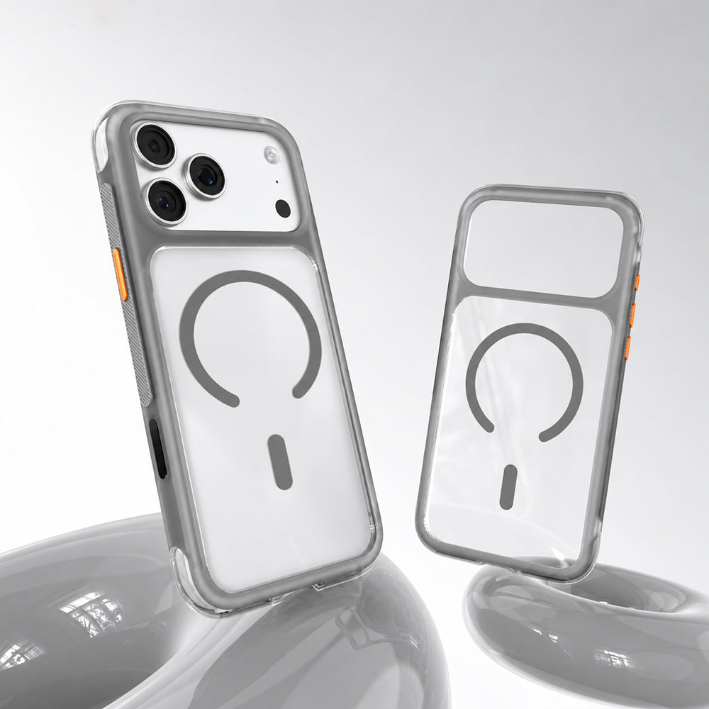 Apple iPhone 18 Pro Kılıf M-safe Şarj Özellikli Airbag Tasarımlı Mutural Air Shield Serisi Kapak Gri