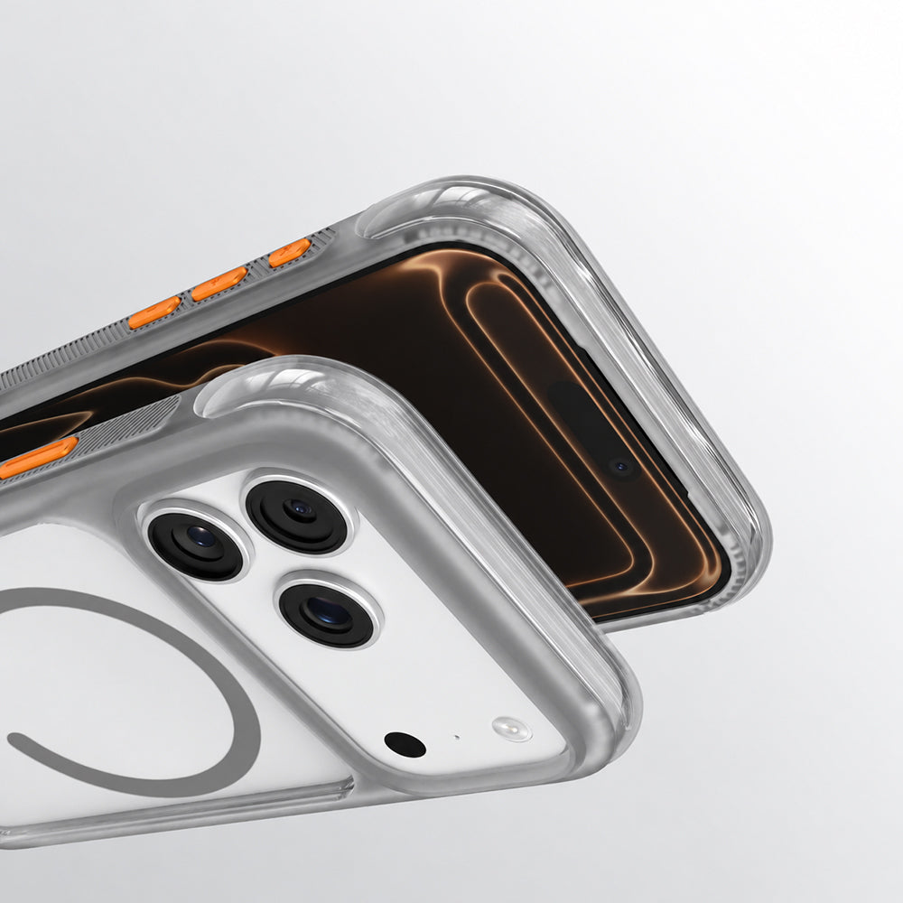 Apple iPhone 18 Pro Kılıf M-safe Şarj Özellikli Airbag Tasarımlı Mutural Air Shield Serisi Kapak Gri