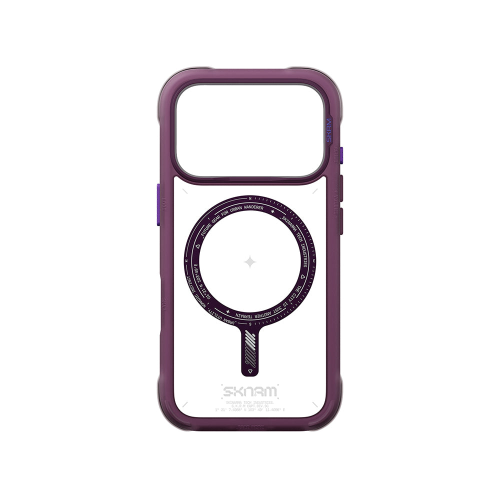Apple iPhone 18 Pro Kılıf M-Safe Şarj Özellikli Airbag Tasarımlı Skinarma Avion Kapak Bordo
