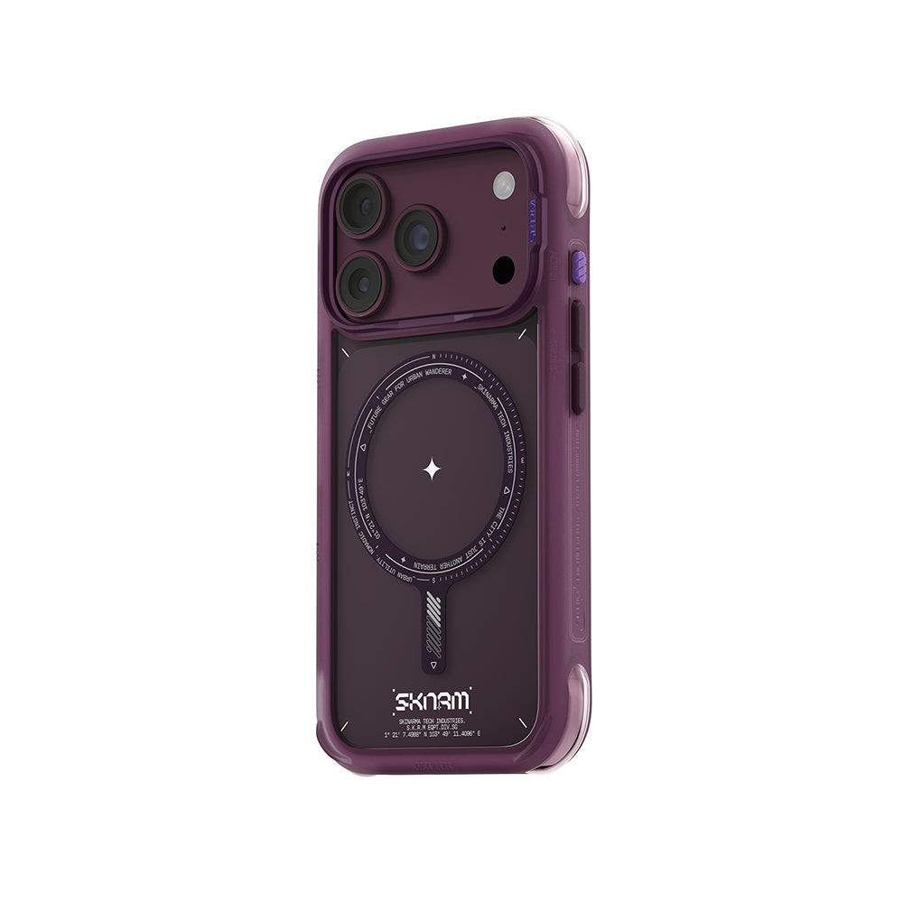 Apple iPhone 18 Pro Kılıf M-Safe Şarj Özellikli Airbag Tasarımlı Skinarma Avion Kapak Bordo