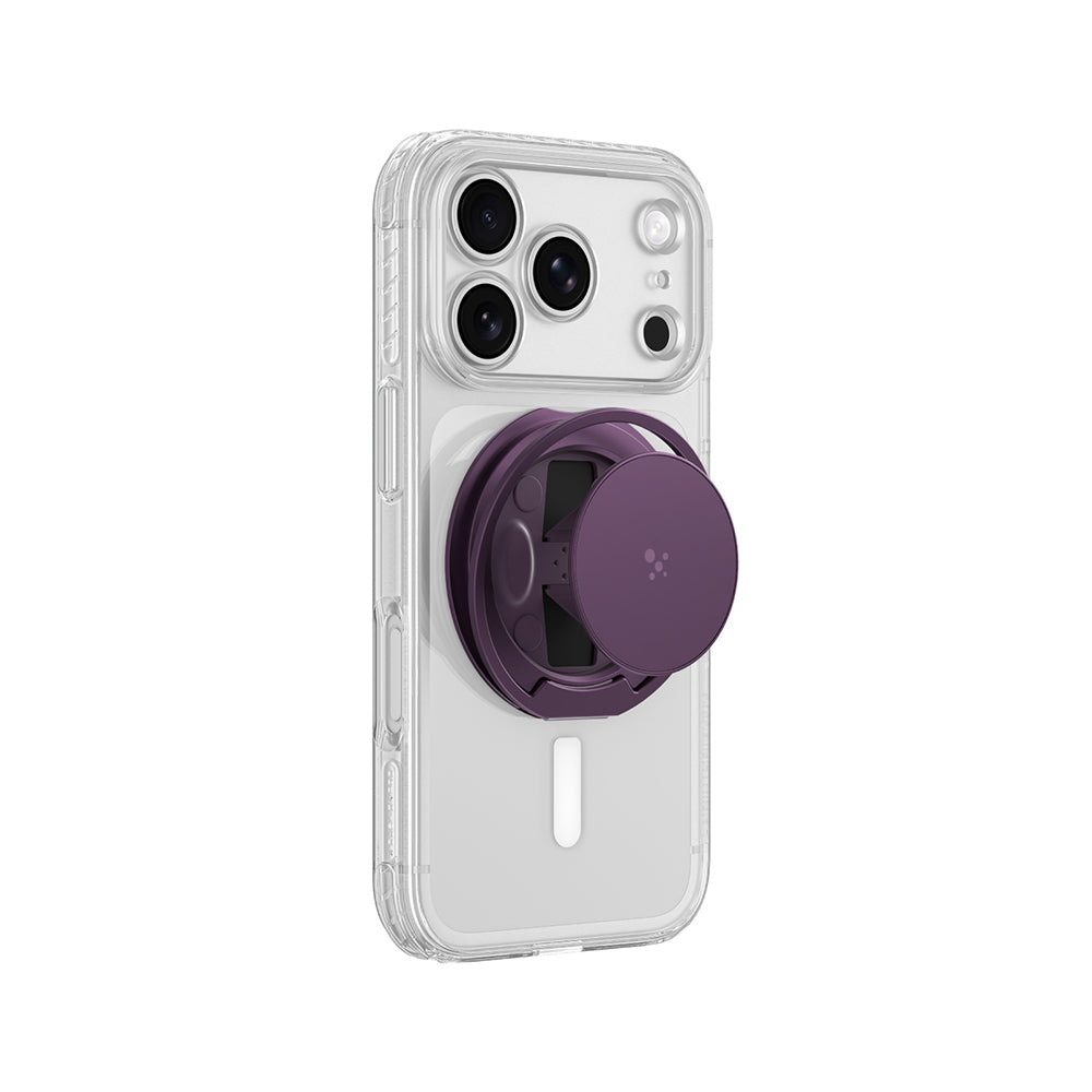 Apple iPhone 18 Pro Kılıf M-safe Şarj Özellikli Amazingthing Titan Pro Serisi Pop Ring Standlı Set Mor