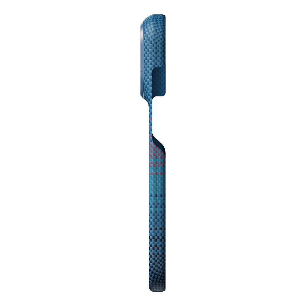 Apple iPhone 18 Pro Kılıf M-safe Şarj Özellikli Aramid Karbon Fiber Pitaka Moonrise 2.0 Nights Serisi Kapak Lacivert