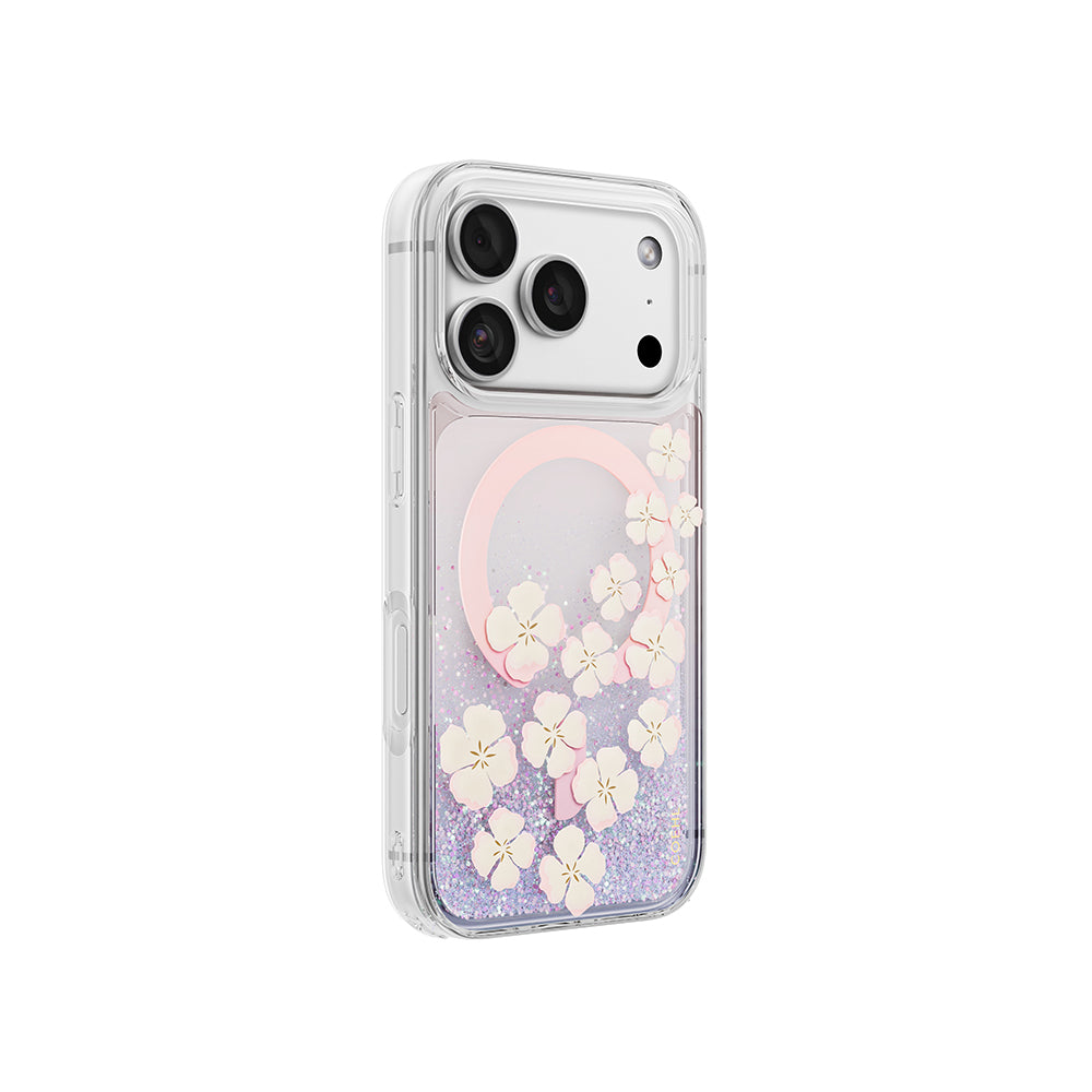 Apple iPhone 18 Pro Kılıf M-safe Şarj Özellikli Coehl Waterfall Isla Kapak Şeffaf-Mor