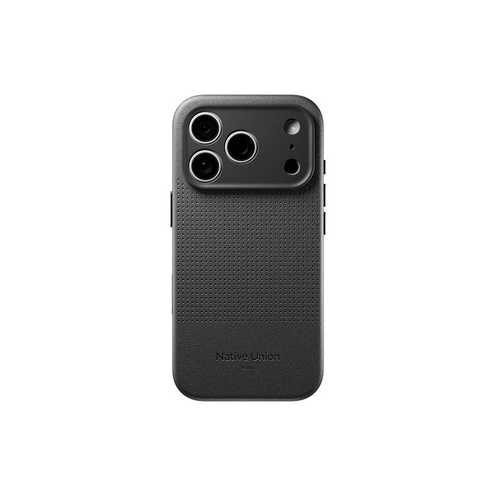 Apple iPhone 18 Pro Kılıf M-safe Şarj Özellikli Deri Dokulu Native Union 2025 Active Serisi Kapak Siyah