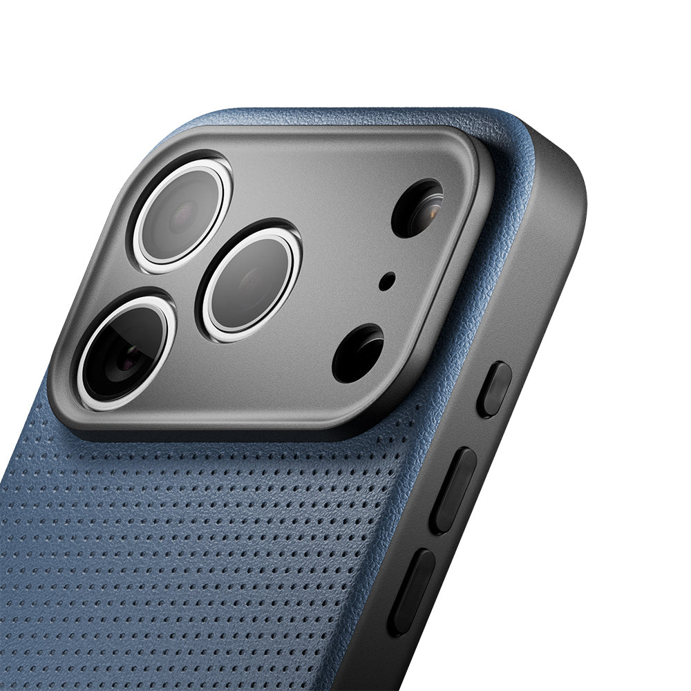 Apple iPhone 18 Pro Kılıf M-safe Şarj Özellikli Deri Dokulu Native Union 2025 Active Serisi Kapak Lacivert