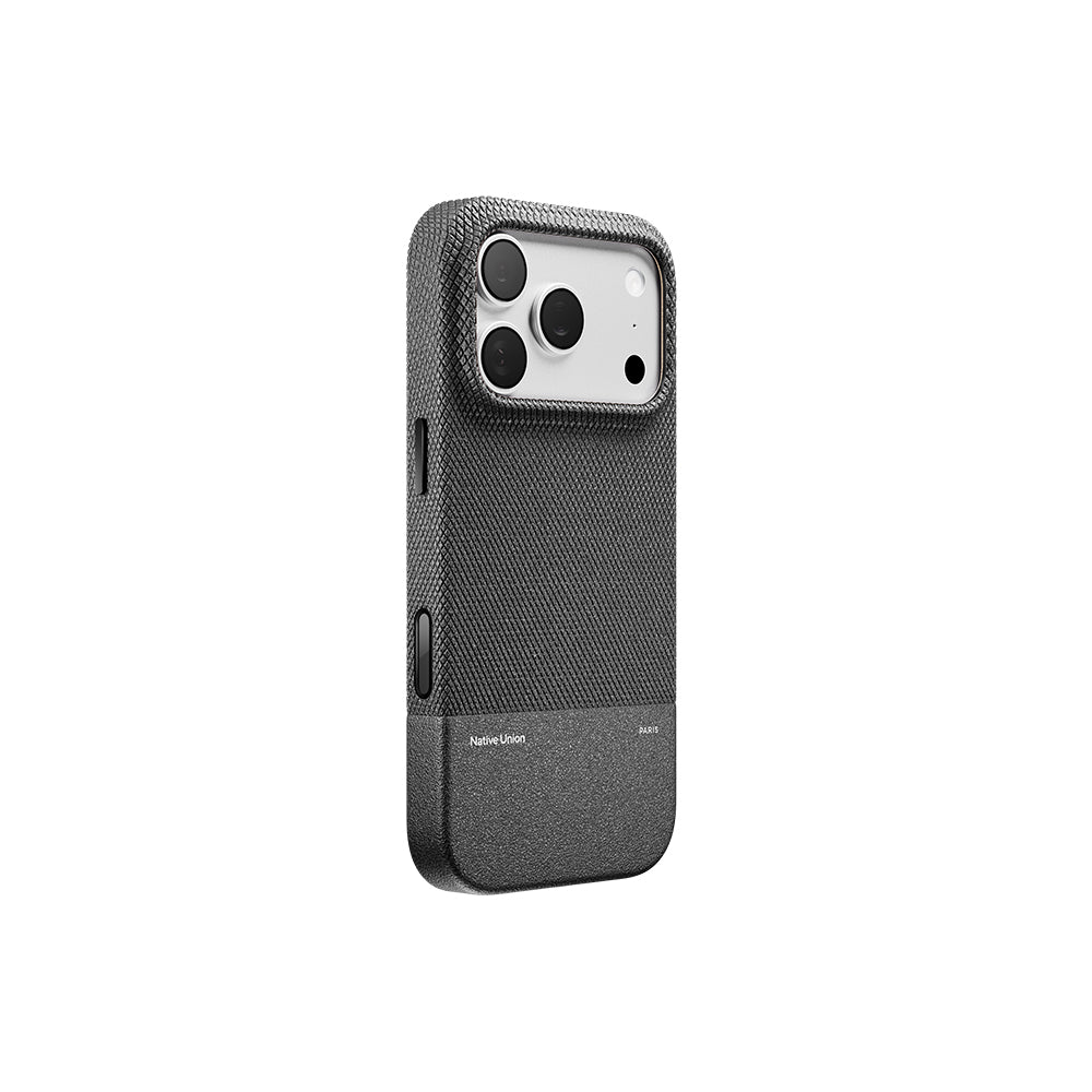 Apple iPhone 18 Pro Kılıf M-safe Şarj Özellikli Deri Dokulu Native Union RE Classic Serisi Kapak Siyah