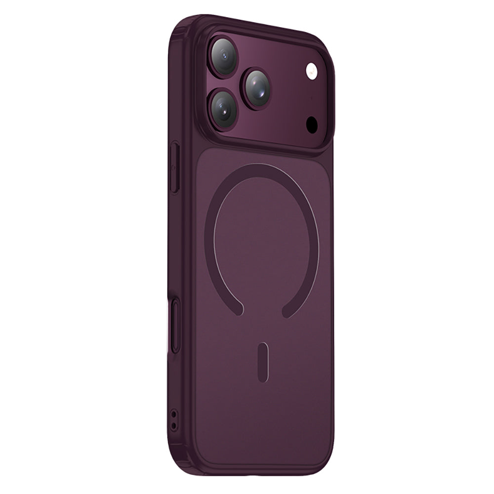 Apple iPhone 18 Pro Kılıf M-safe Şarj Özellikli Mat Arka Yüzey Wlons Lola Kapak Bordo