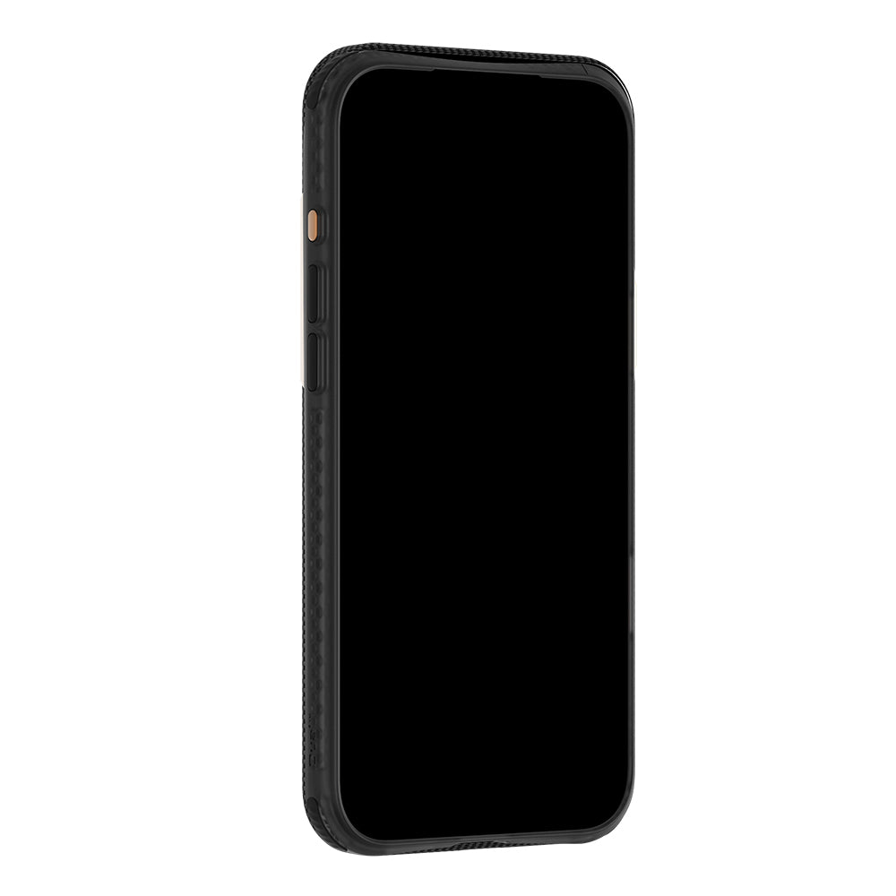 Apple iPhone 18 Pro Kılıf M-safe Şarj Özellikli Metal Kamera Çerçeveli Raptic Aramid Dual Karbon Fiber Mondrian Serisi Kapak Siyah