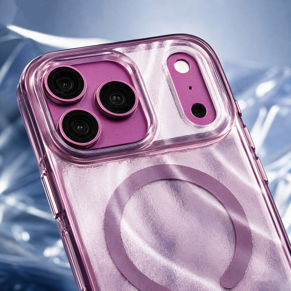 Apple iPhone 18 Pro Kılıf M-safe Şarj Özellikli Mutural Glow Desert Serisi Kapak Mor