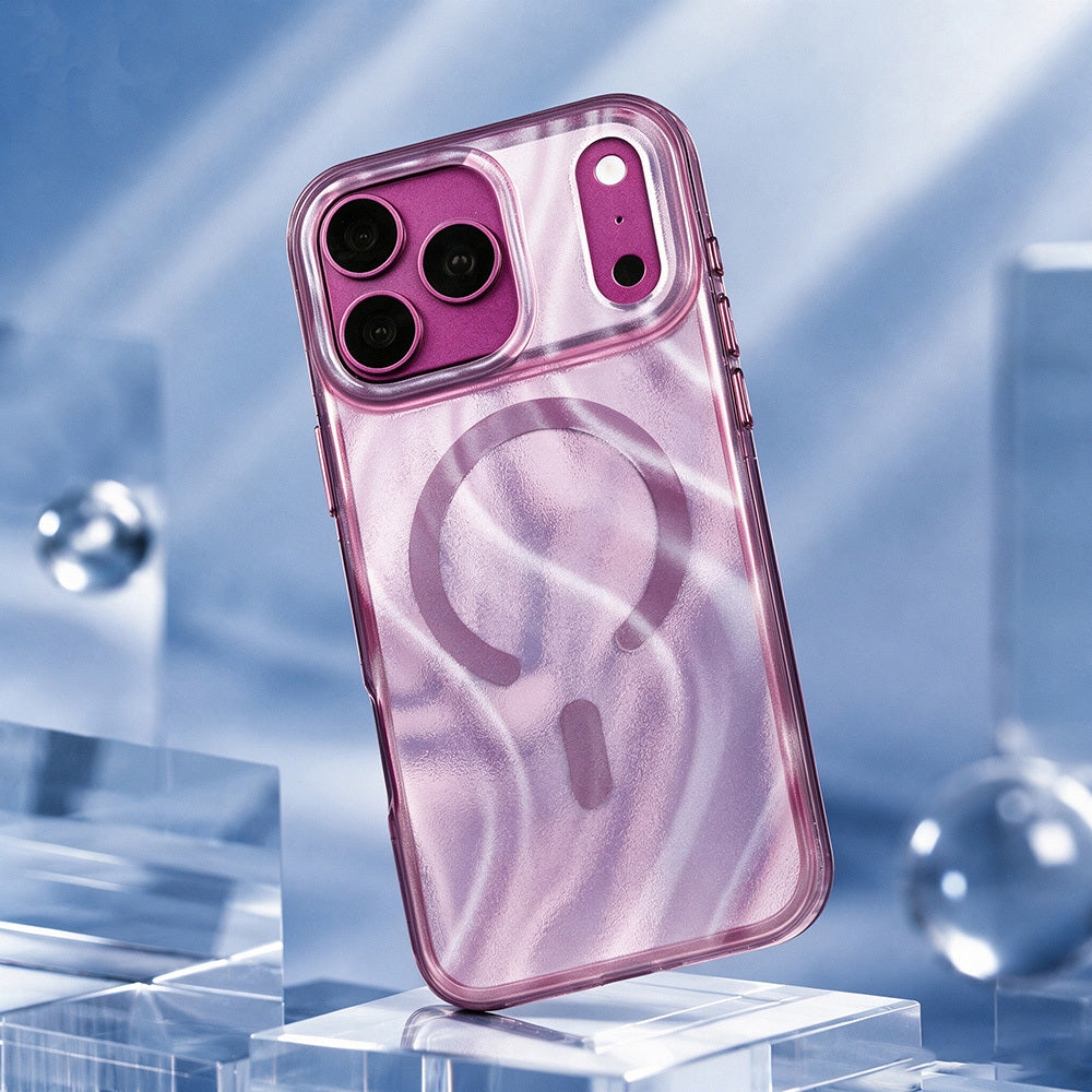 Apple iPhone 18 Pro Kılıf M-safe Şarj Özellikli Mutural Glow Desert Serisi Kapak Mor