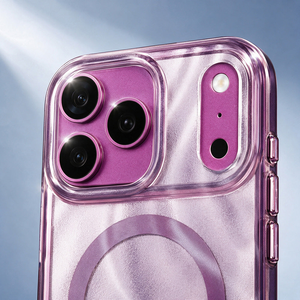 Apple iPhone 18 Pro Kılıf M-safe Şarj Özellikli Mutural Glow Desert Serisi Kapak Mor