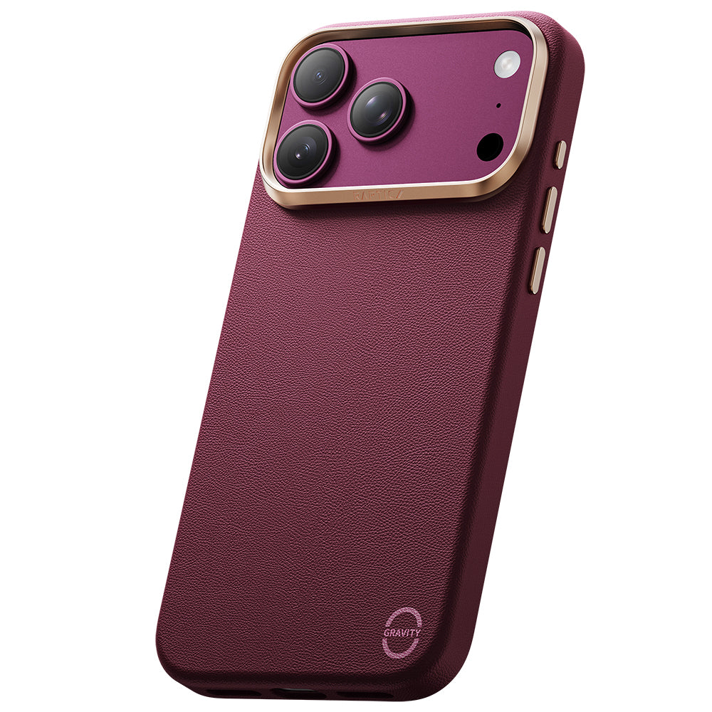 Apple iPhone 18 Pro Kılıf M-Safe Şarj Özellikli Polimerik Deri Raptic Urban Nano Kapak Mürdüm