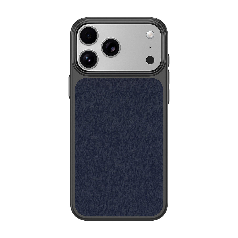 Apple iPhone 18 Pro Kılıf M-Safe Şarj Özellikli PU Zore Paris Trexo Sert PC Kapak Lacivert