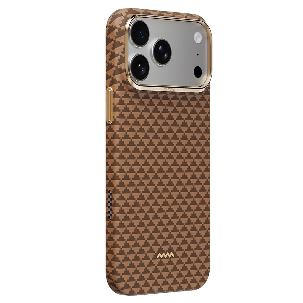 Apple iPhone 18 Pro Kılıf M-safe Şarj Özellikli Raptic Aramid Skin Origin Serisi Karbon Kapak Lacivert