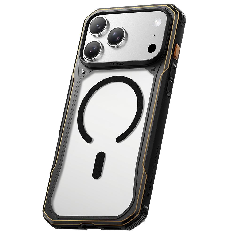 Apple iPhone 18 Pro Kılıf M-Safe Şarj Özellikli Raptic Shield Evo Serisi Airbagli Kapak Siyah