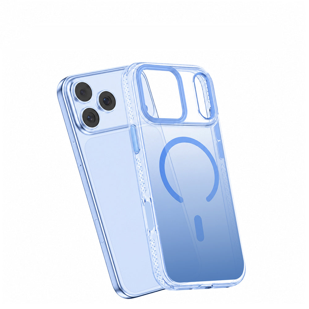 Apple iPhone 18 Pro Kılıf M-safe Şarj Özellikli Sararmaya Karşı Dayanıklı Mutural Icesense Serisi Kapak Açık Mavi