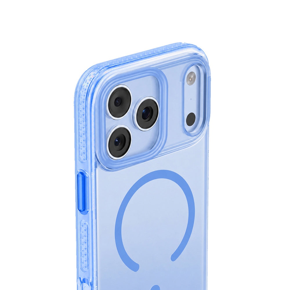 Apple iPhone 18 Pro Kılıf M-safe Şarj Özellikli Sararmaya Karşı Dayanıklı Mutural Icesense Serisi Kapak Açık Mavi