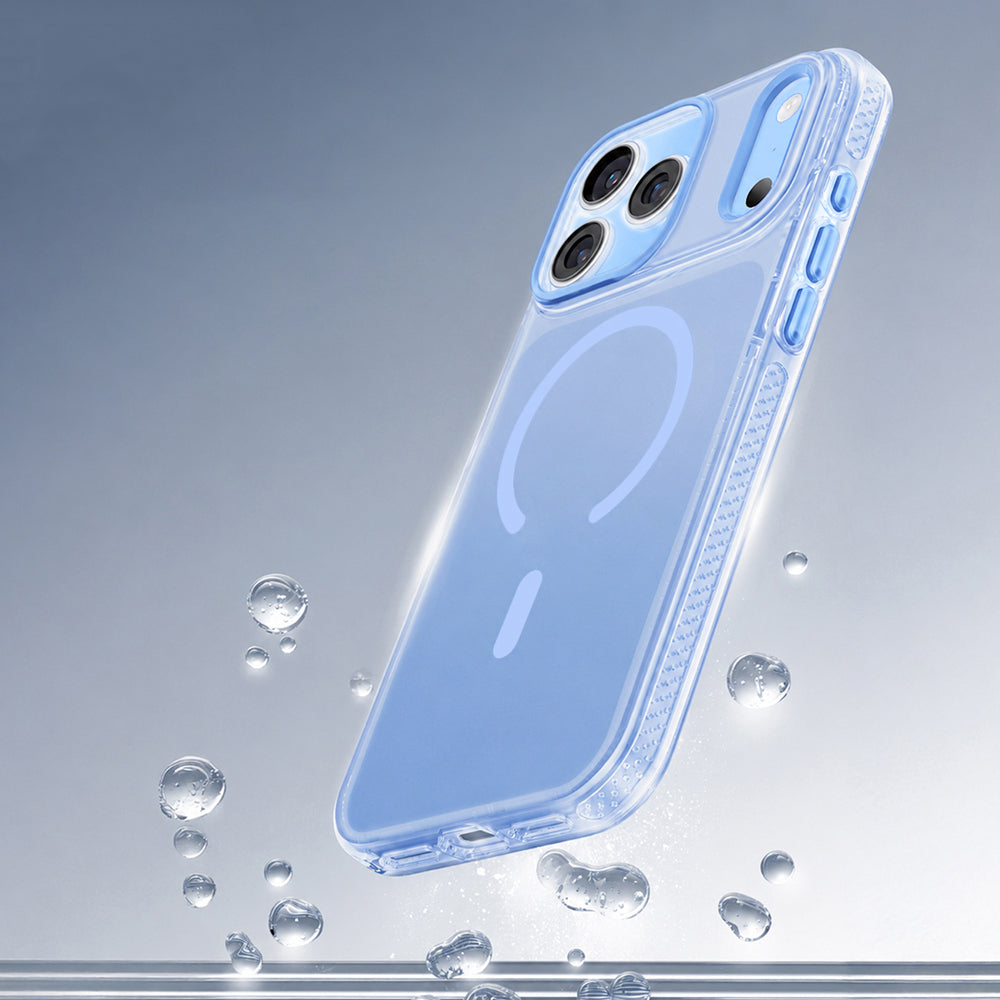 Apple iPhone 18 Pro Kılıf M-safe Şarj Özellikli Sararmaya Karşı Dayanıklı Mutural Icesense Serisi Kapak Açık Mavi