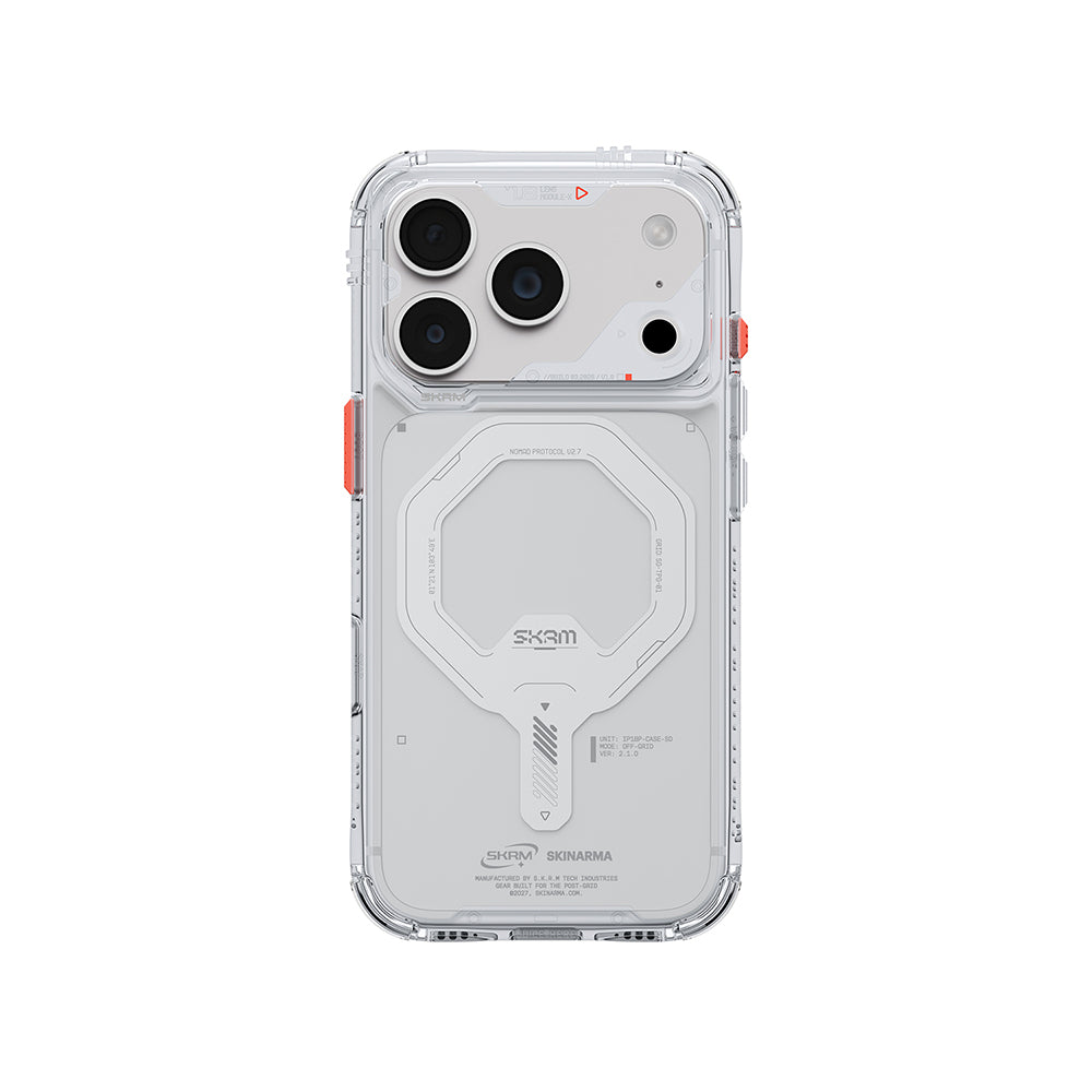 Apple iPhone 18 Pro Kılıf M-safe Şarj Özellikli Şeffaf Airbag Tasarımlı Skinarma Saido Mag-Charge Kapak Şeffaf