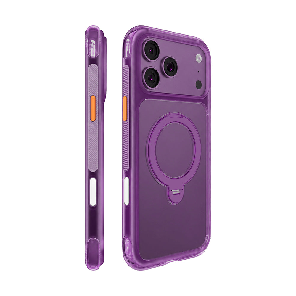 Apple iPhone 18 Pro Kılıf M-safe Şarj Özellikli Standlı Airbag Tasarımlı Mutural Air Shield Serisi Kapak Mor