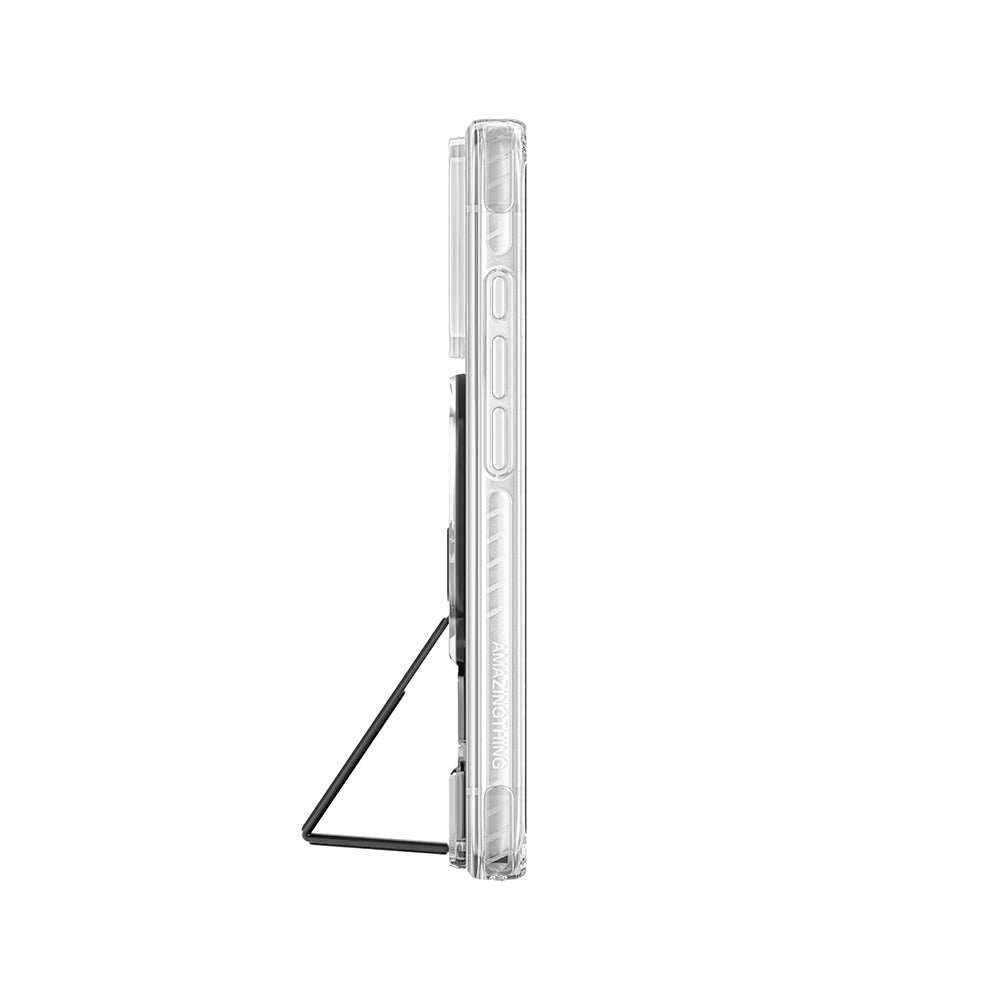 Apple iPhone 18 Pro Kılıf M-safe Şarj Özellikli Standlı Amazingthing Titan Pro Grip Stand Serisi Kapak Siyah