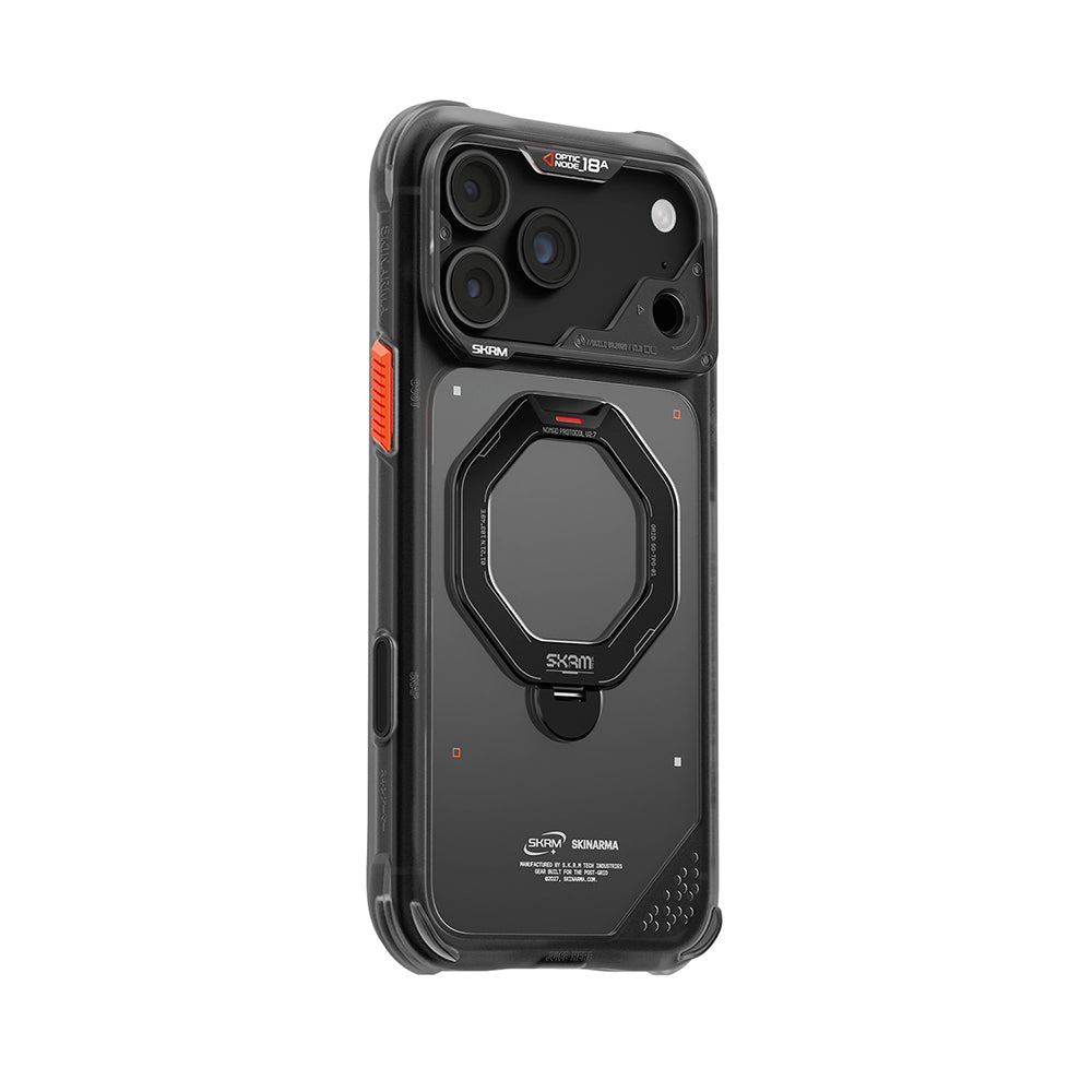 Apple iPhone 18 Pro Kılıf M-safe Şarj Özellikli Standlı Skinarma Saturn Kapak Siyah
