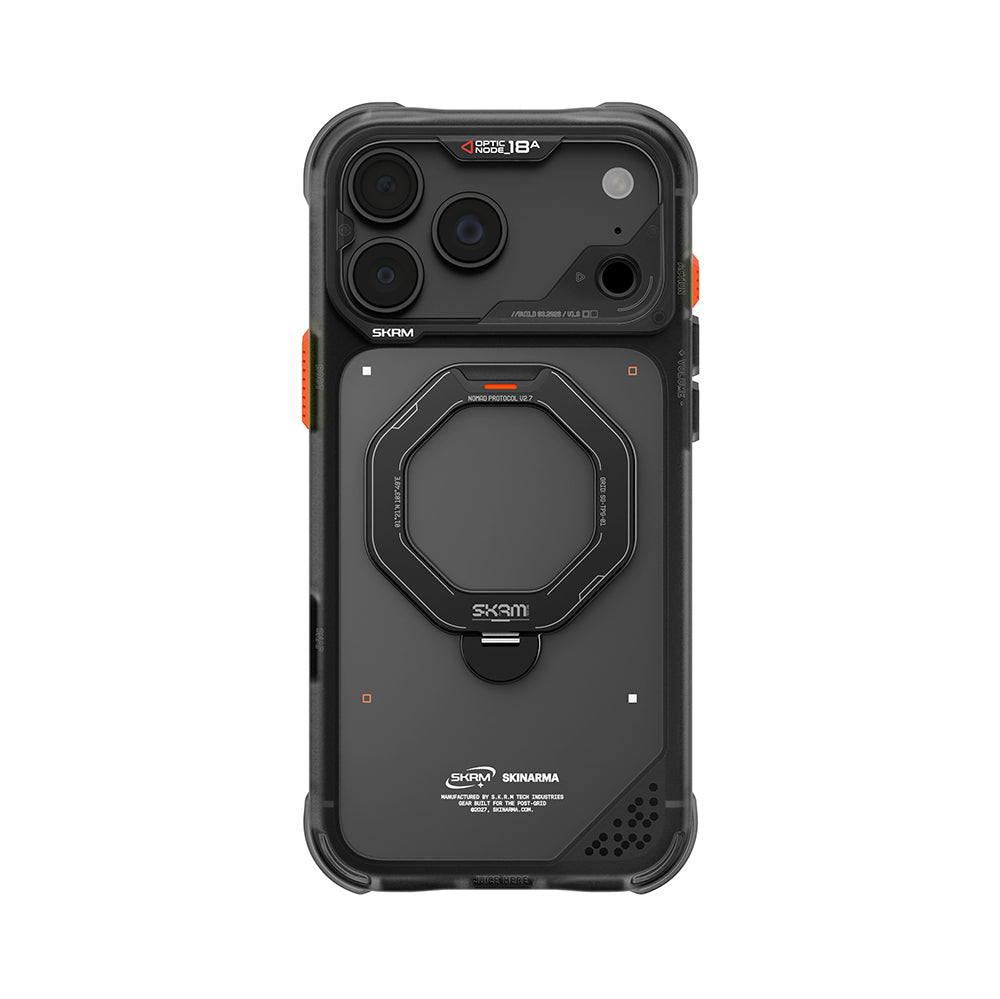 Apple iPhone 18 Pro Kılıf M-safe Şarj Özellikli Standlı Skinarma Saturn Kapak Siyah