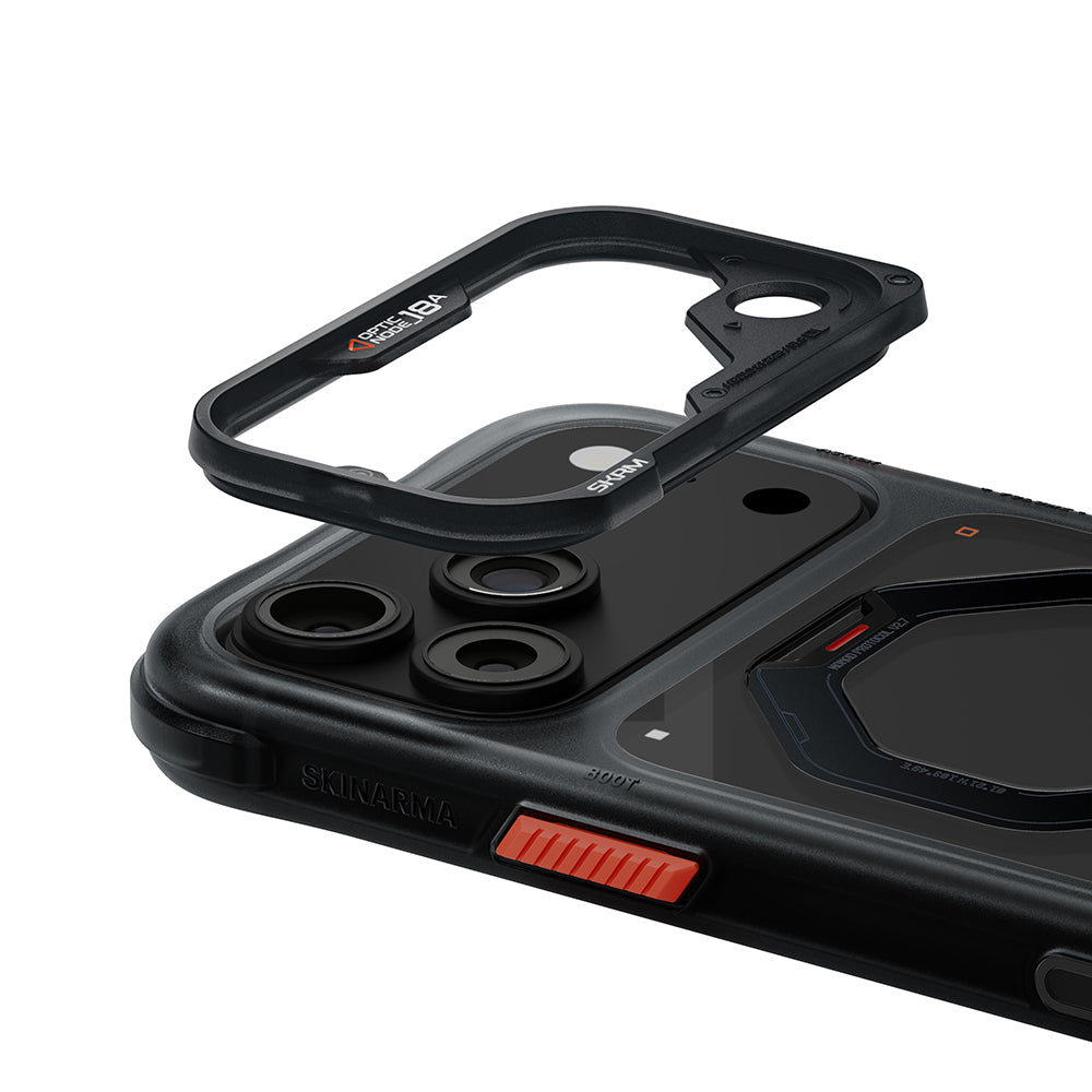 Apple iPhone 18 Pro Kılıf M-safe Şarj Özellikli Standlı Skinarma Saturn Kapak Siyah