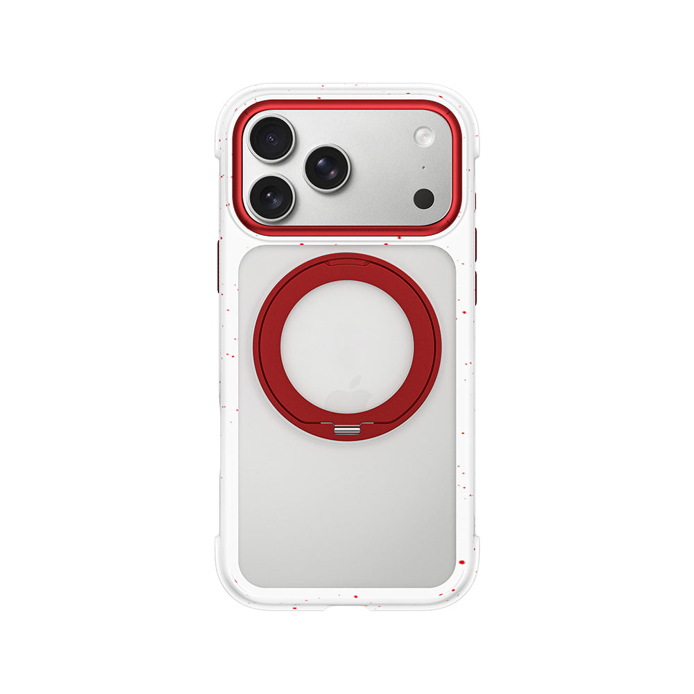 Apple iPhone 18 Pro Kılıf M-safe Şarj Özellikli Wiwu AA-203 AeroArmor Ultra Serisi Airbag Tasarımlı Standlı Kapak Beyaz