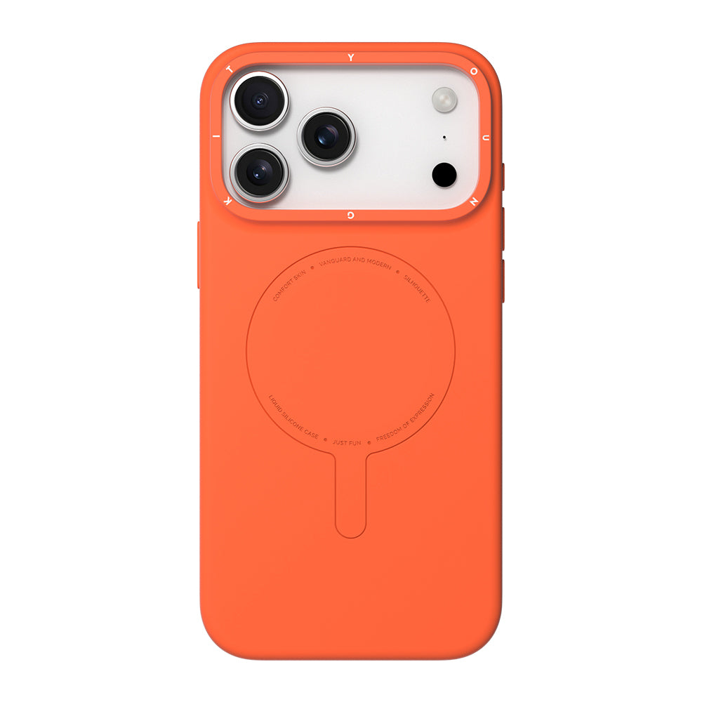 Apple iPhone 18 Pro Kılıf M-Safe Şarj Özellikli Youngkit Morandi Serisi Kapak Turuncu